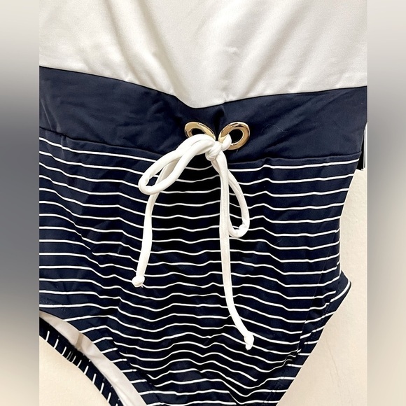 Tommy Hilfiger Swimsuit Bathing Suit Nautical Bow Size 10 NWT - Picture 4 of 15